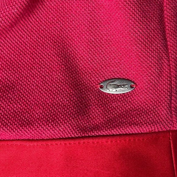 Lacoste Women's Pink Red Wrap Dress Polo Golf Tennis Logo Size 46 (14, L) NWT - Picture 7 of 12